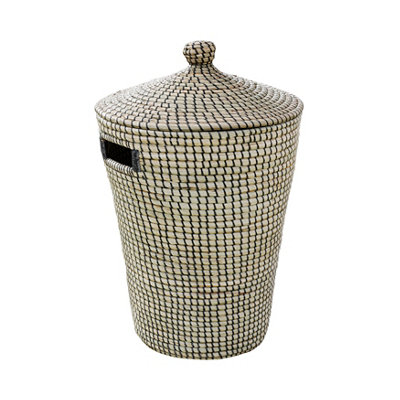 GoodHome Bonetta Seagrass & Black Polyester (Pes) & Seagrass Laundry Bin44L from B&Q