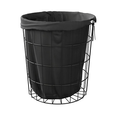 GoodHome Aetna Black Polyester (Pes) Laundry Bag50L from B&Q