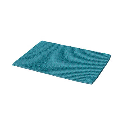 GoodHome Kina Water Blue Rectangular Bath Mat (L)70Cm (W)50Cm from B&Q