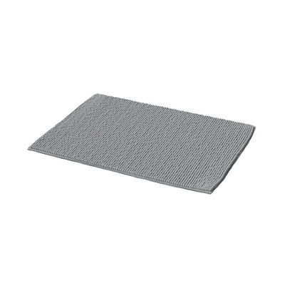 GoodHome Kina High Rise Grey Rectangular Bath Mat (L)70Cm (W)50Cm from B&Q