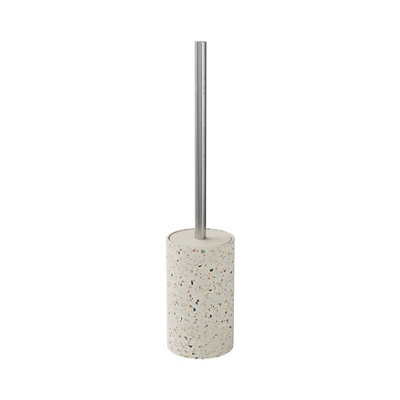 GoodHome Elland Concrete & Stainless Steel Terrazzo Effect Toilet Brush & Holder from B&Q