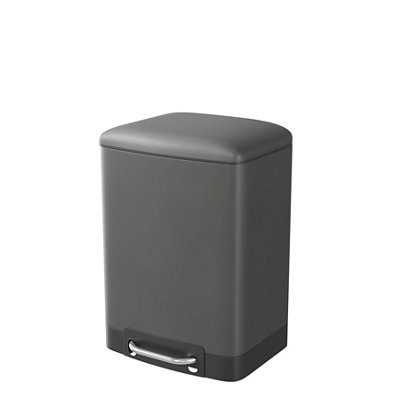 GoodHome Elland Ebony Metal Bathroom Bin5L from B&Q