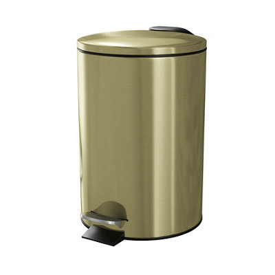 GoodHome Cavalla Gold Effect Metal Bathroom Bin3L from B&Q
