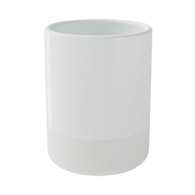 GoodHome Koros Gloss & Matt White Ceramic Tumbler from B&Q