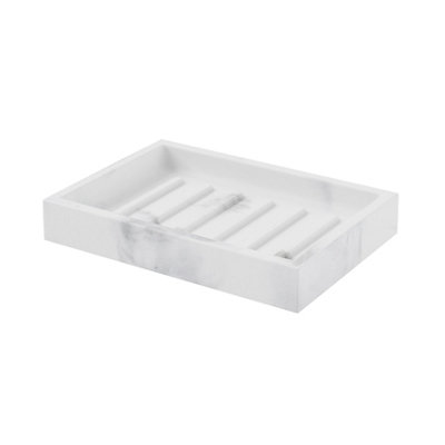 GoodHome Elland Matt Marble Effect Polyresin Soap Dish from B&Q