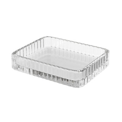 GoodHome Cavalla Transparent Ribbed Effect Glass Soap Dish from B&Q