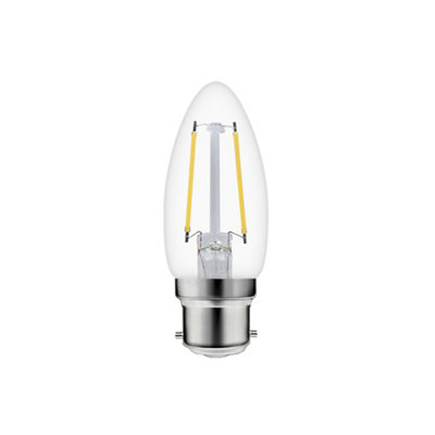 Diall B22 1.8W 250Lm Clear Candle Neutral White Led Filament Light Bulb from B&Q
