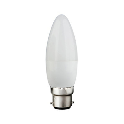 B&Q -  B22 4.2W 470Lm 180° Frosted Candle Neutral White Led Light Bulb