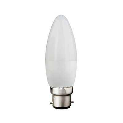 B&Q -  B22 4.2W 470Lm 180° Frosted Candle Neutral White Led Dimmable Led Light Bulb