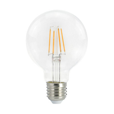 Diall G80 E27 3.4W 470Lm Clear Globe Warm White Led Filament Light Bulb from B&Q