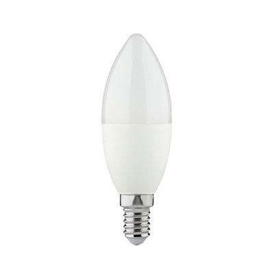 B&Q -  E14 4.2W 470Lm 180° Frosted Candle Warm White Led Light BulbPack Of 6