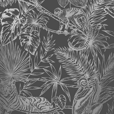 Holden Décor Apep Charcoal Wallpaper Paste The Wall from B&Q