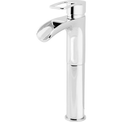 GoodHome Olmeto Tall Chrome Effect Basin Mono Mixer Tap from B&Q