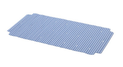 GoodHome Drina Blue Polyamide (Pa)Polyethylene (Pe) & Polypropylene (Pp) Non-Reversible Slip Resistant Rectangular Bath Mat(L)690mm (W)360mm (T)10mm from B&Q