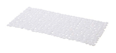GoodHome Koros White Pebbles Rectangular Bath & Shower Mat (L)70Cm (W)33Cm from B&Q
