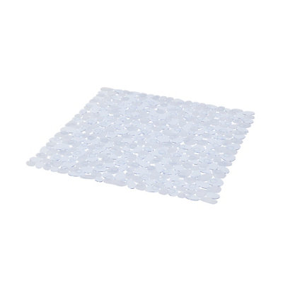 GoodHome Koros Transparent Pebbles Square Bath & Shower Mat (L)53Cm (W)53Cm from B&Q