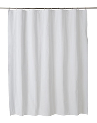 GoodHome Drina White Plain Shower Curtain (H)200Cm (W)180Cm from B&Q
