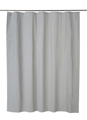 GoodHome Drina Anthracite Plain Shower Curtain (H)200Cm (W)180Cm from B&Q
