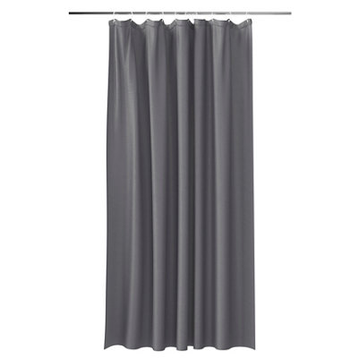 GoodHome Koros Anthracite Plain Shower Curtain (W)180Cm from B&Q