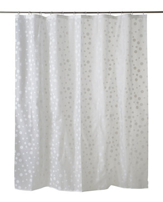 GoodHome Hiuchi Transparent & Silver Polka Dot Shower Curtain (H)200Cm (W)180Cm from B&Q