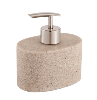 GoodHome Jubba Sandstone Effect Polyresin Freestanding Soap Dispenser from B&Q