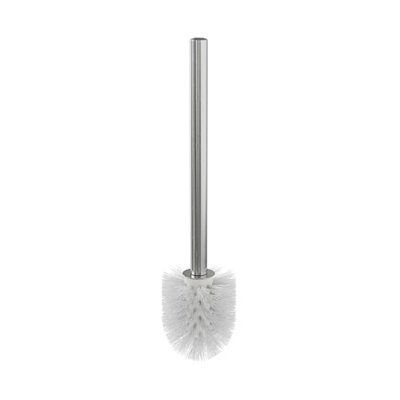  - Brushed Chrome Effect White Toilet Brush