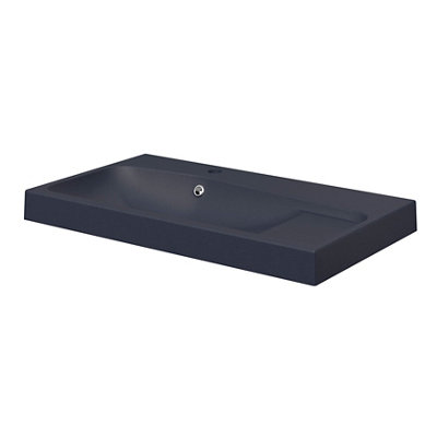 GoodHome Mila Black Rectangular Vanity Basin (W)80.4Cm from B&Q