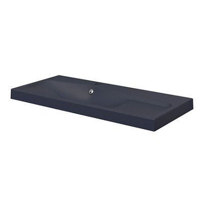 GoodHome Mila Black Rectangular Vanity Basin (W)100.4Cm from B&Q