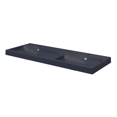 GoodHome Mila Black Rectangular Vanity Basin (W)120.4Cm from B&Q