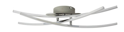 GoodHome Alani Metal & Plastic Chrome Effect Led Ceiling Light from B&Q