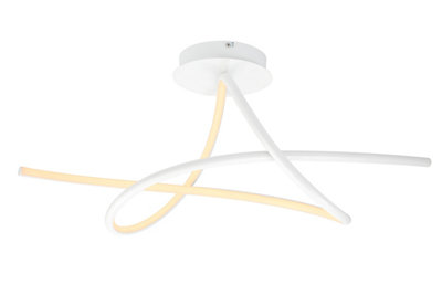 GoodHome Triangular Matt Metal & Plastic White Led Ceiling Light from B&Q