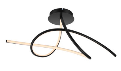 GoodHome Cleve Matt Metal & Plastic Black Led Ceiling Light from B&Q