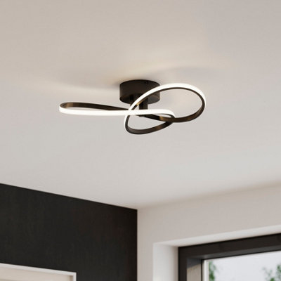 GoodHome Braxton Matt Metal & Plastic Black Led Ceiling LightRefurbished from B&Q