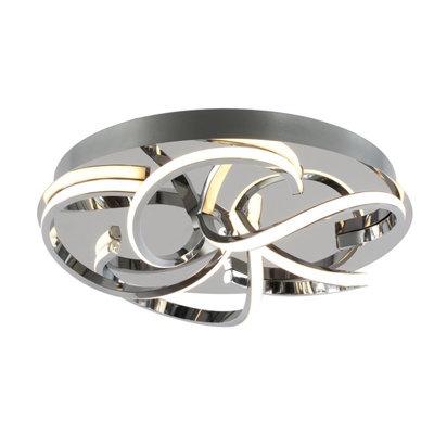 GoodHome Dossi Metal & Plastic Chrome Effect Led Ceiling Light from B&Q