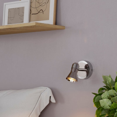 GoodHome Aphroditus Modern Satin Nickel Effect Spotlight from B&Q