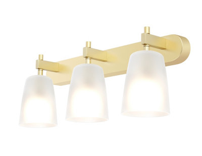 GoodHome Quadryx Bar Satin Brushed Brass Gold Effect 3 Light Spotlight from B&Q