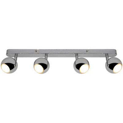 GoodHome Roccheta Gloss Chrome Effect 4 Light Spotlight from B&Q