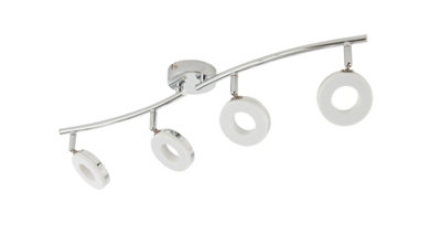 GoodHome Sham Tube Metal & Plastic Chrome Effect 4 Lamp Led Ceiling Light from B&Q