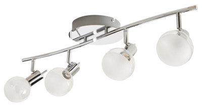 GoodHome Panacea Tube Gloss Chrome Effect 4 Light Spotlight Bar from B&Q