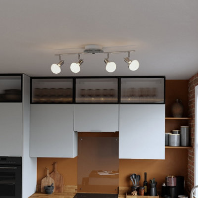 GoodHome Panacea Tube Gloss Chrome Effect 4 Light Spotlight BarRefurbished from B&Q