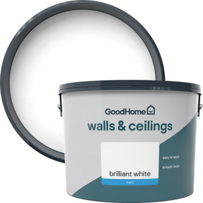 GoodHome Brilliant White Matt Wall & Ceiling Emulsion Paint10L from B&Q