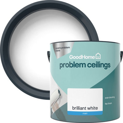 GoodHome Problem Ceilings Brilliant White Matt Ceiling Emulsion Paint2.5L from B&Q