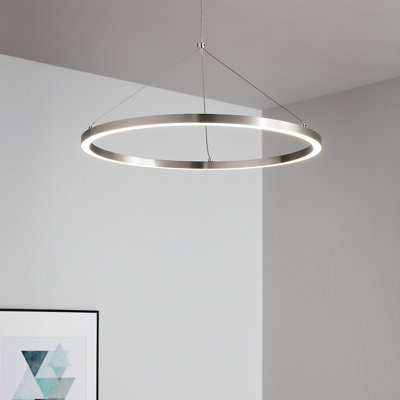 B&Q -  Taphao Chrome Effect Led Pendant Ceiling Light(Dia)500mm