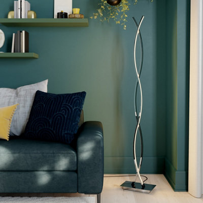 GoodHome Alani Chrome Effect Led Floor Light from B&Q
