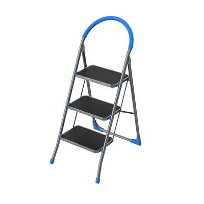Mac Allister 3 Tread Steel Foldable Step Stool (H)1.16M from B&Q