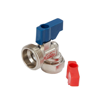 Flomasta Compression Angled Washing Machine Valve (Dia)19.05mm X ¾" from B&Q