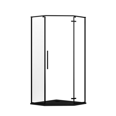 GoodHome Ezili Clear Left Or Right Corner Shower Enclosure & TrayHinged Door (H)195Cm (W)89Cm (D)89Cm from B&Q