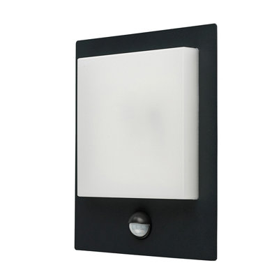 GoodHome Lutak Fixed Matt Dark Grey Integrated Led Pir With Motion Sensor Outdoor Contemporary Wall Light from B&Q