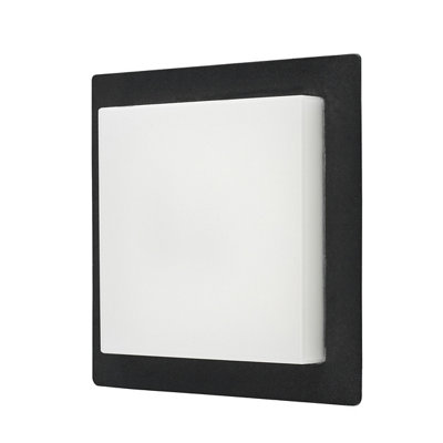 B&Q -  Lutak Fixed Matt Dark Grey Mains-Powered Integrated Led Outdoor Contemporary Wall Light 700Lm