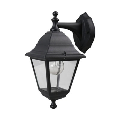  - Varennes Fixed Matt Black Mains-Powered Outdoor [E27] Light Bulb Required (Not Included). Check Bulb Dimensions In Relation To Space Available. Wall Light